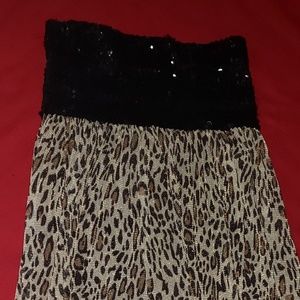 Beaded cocktail dress/skirt with animal print